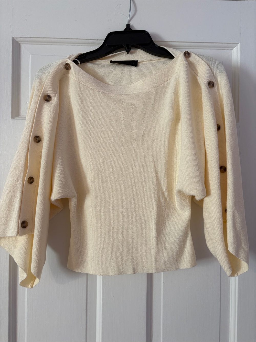 Zara Cream Button-Accent Women’s Sweater